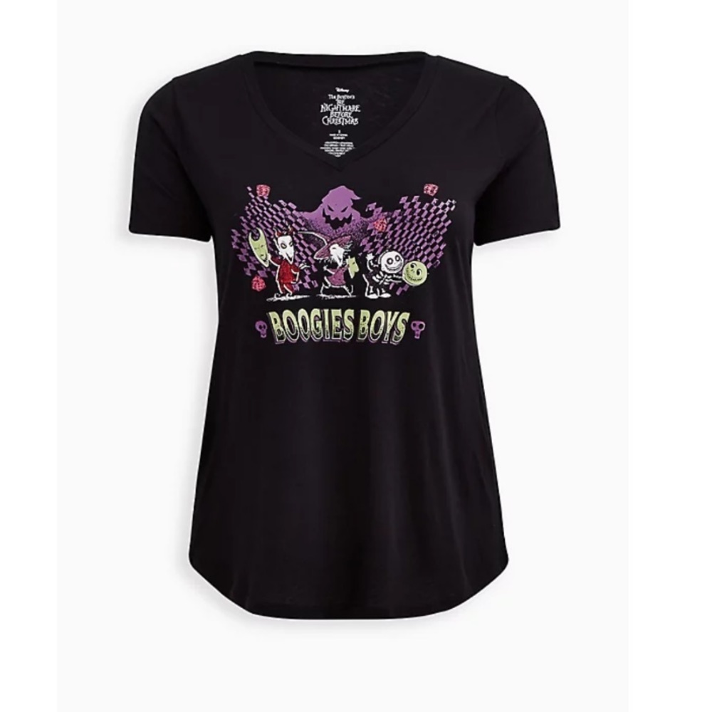 NWT DISNEY THE NIGHTMARE BEFORE CHRISTMAS LADDER SLEEVE TOP OOGIE BOYS HALLOWEEN